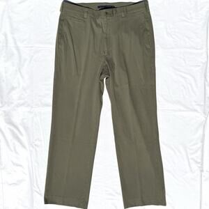Barry Bricken Lucas Trouser Pants Mens 36 Green Cotton Flat Front 36X32